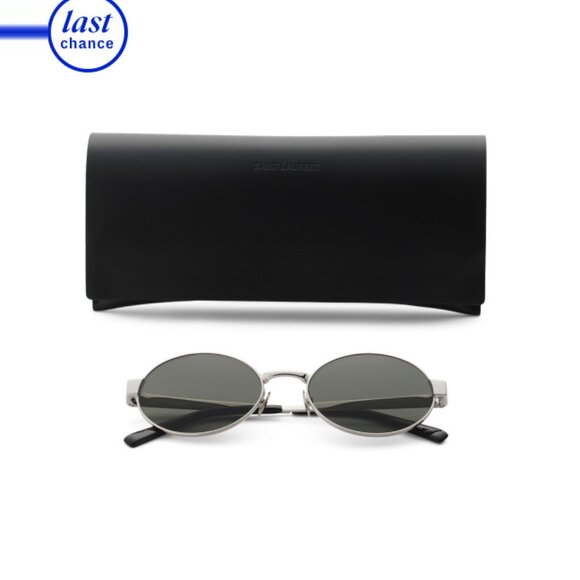 SAINT LAURENT Silver/grey 55mm Round Sunglasses